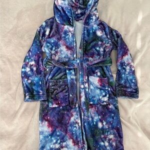 Galaxy Print Hooded Robe